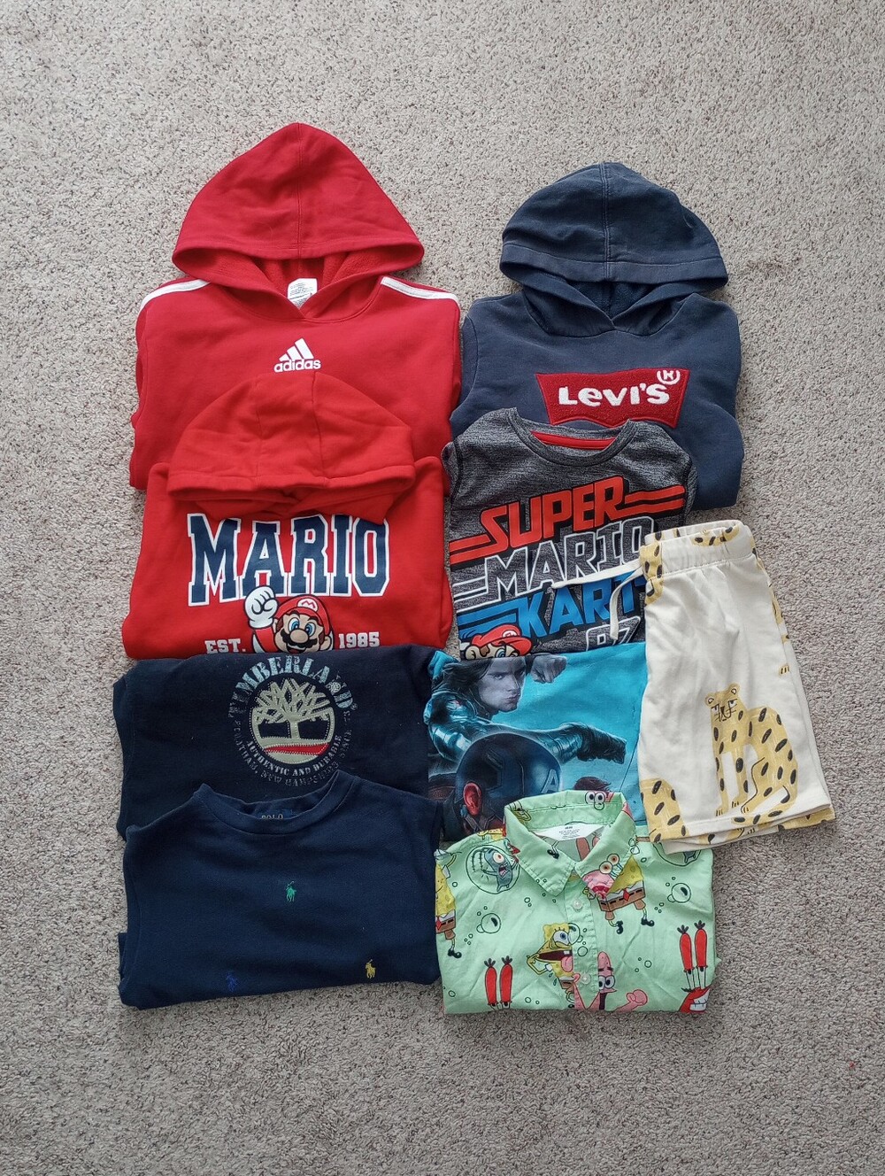 Adidas Levi's Mario Disney Timberland Polo Ralph Lauren H&M Boys Clothes Bundle